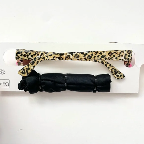 Retro Girls Heart Shape Sunglasses with Leopard Pattern and Roses - Picture 5 of 12